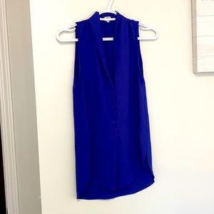 Aritzia Wilfred Royal Blue Sleeveless Blouse